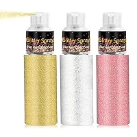 3PCS Hair and Body Glitter Spray,Shimmering Spray Powder Sparkle Powder Makeup, Silver Glitter Loose Sparkle Powder Makeup for Body Highlighter,Festival Rave Accessories,10g*3 (Set A)