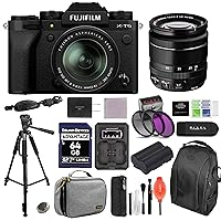 Fujifilm X-T5 Mirrorless Camera with 18-55mm Lens (Black) Bundle with Extra Battery & Charger Kit, Tripod, Backpack, & More (14 Items) | Fuji xt5