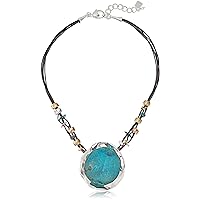 Soho Womens Mixed Stone Oval Bib Necklace