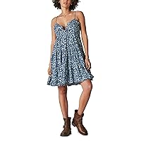 Lucky Brand Women's Printed Button Front Tiered Mini Dress