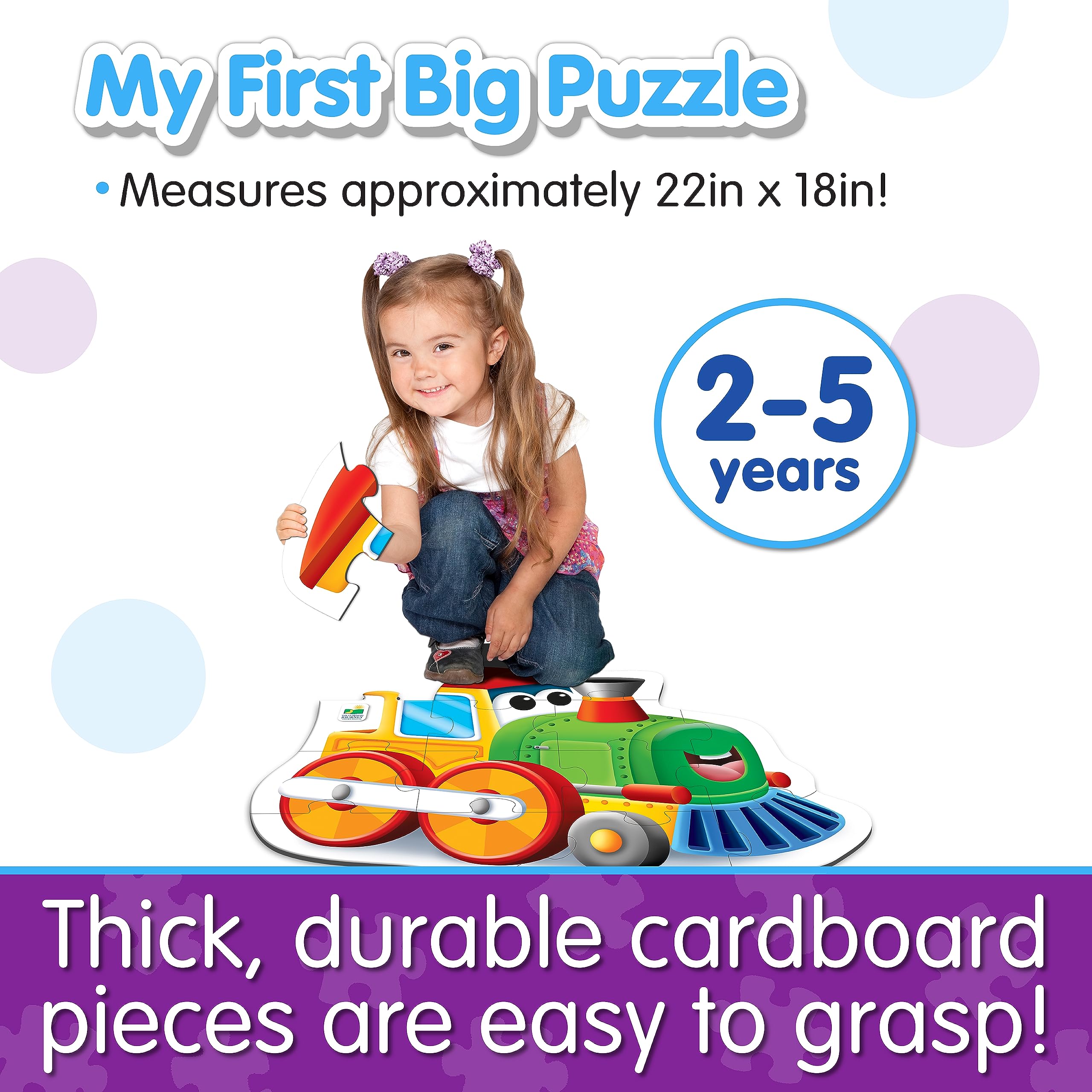 The Learning Journey: My First Big Vehicle Floor Puzzle – Train- Toddler Puzzles & Gifts for Boys & Girls Ages 2 Years and Up, Multicolor