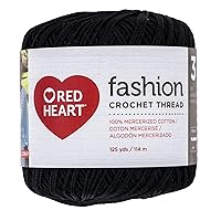 Red Heart Crochet Threads, Black
