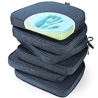 SUNROX Gel Memory Foam Chair Cushions, FadeShield Water-, Stain-Resistant Durable Reversible Seat Cushion Pads with Ties for Indoor/Outdoor Kitchen Dining Office, 17