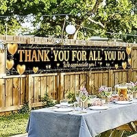Thank You Appreciation Banner - Inspirational Gratitude Sign for Teachers, Healthcare Workers, Employee and Volunteer Recognition, Retirement, School and Office Decor, Celebration Event