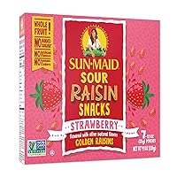 Sun-Maid Fruity Raisins Snacks for Kids | Sour Strawberry | 0.7 Ounce | 7 Pouches | Whole Natural Dried Fruit | No Artificial Flavors | Non-GMO (Pack of 1)