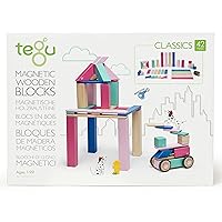 42 Piece Tegu Magnetic Wooden Block Set, Blossom, 1-99 years old