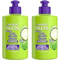 Garnier Fructis Curl Nourish Air Dry Cream, Sulfate Free Defining Butter Leave-in Conditioner, 10.2 Fl Oz, 2 Count (Packaging May Vary)