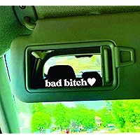 Bad Bitch Heart Wall Decal Sticker Vinyl Car Truck Window JDM Windshield Laptop Funny Quote Cute Kids Baby Son Daughter Mom Queen Make Up Lashes Brows Girls Mirror Visor Selfie Pics Beauty Women Milf
