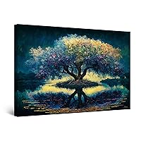 Startonight Canvas Wall Art Abstract - Colorful Tree Single Painting - Large Artwork Print for Living Room 32