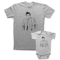 Chris Farley Adult T Shirt & Onesie Bundle/Unisex Grey Shirt with Onesie Set