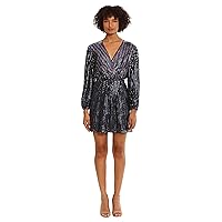 Donna Morgan Women's Holiday Sequin Foil Glitter Shimmer Metallic Dress Occasion Party Date Night Out Guest of