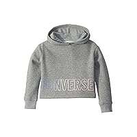 Converse Kids Girl's Fleece Glitter Wordmark Logo Pullover Hoodie (Little Kids)