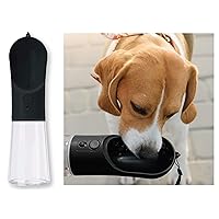 Portable PET Travel DOG on-the-go CAT WATER BOTTLE. Best Leak-Proof Water fountain for small cats, dogs. 12oz
