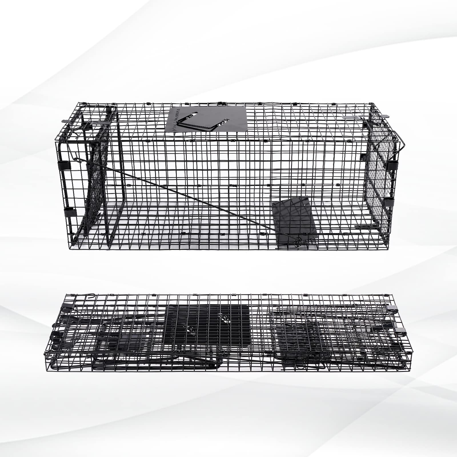 Humane Way Folding 32 Inch Live Humane Animal Trap - Safe Traps for All Animals - Raccoons, Cats, Groundhogs, Opossums - 32