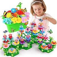 Gifts Toys for Girls 3 4 5 6 7 Years Old, Flower Garden Building Kit with Storage case,Educational STEM Toy and Preschool Garden Play Set for Toddlers, 148pcs