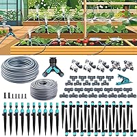 Onarway Garden Drip Irrigation System: Raised Garden Bed Drip Irrigation Kit with Quick Connectors - Greenhouse Micro Misting Watering System for Plants - Instant Easy Install
