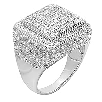 Dazzlingrock Collection 0.50 cttw Round White Diamond Men's Flashy Hip Hop Ring in 925 Sterling Silver