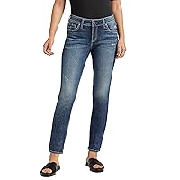 Silver Jeans Co. Women's Elyse Mid Rise Straight Leg Jeans