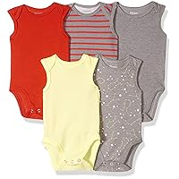 Hanes Baby-Girls Hanes Baby Bodysuits, Ultimate Flexy Sleeveless For Boys & Girls, 5-Pack