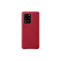 Samsung Galaxy S20 Ultra Leather Cover Case - Red