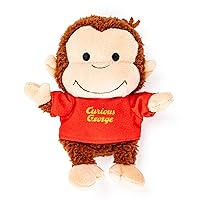 KIDS PREFERRED Curious George Cuteeze Monkey Stuffed Animal Plush Red Shirt Toys Soft Cuddle Plushie Gifts for Baby and Toddler Boys and Girls - 7 Inches