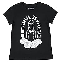 Wednesday Addams Girls' On Wednesday We Wear Black Graphic Print T-Shirt