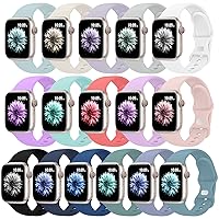 18 Pack Sport Bands Compatible with Apple Watch Band 38mm 40mm 41mm 42mm 44mm 45mm 49mm, Soft Silicone Waterproof Strap Replacement Wristbands for iWatch Series 9 8 7 6 5 4 2 1 SE Women Men