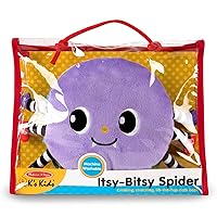 Melissa & Doug K's Kids Itsy-Bitsy Spider 8-Page Soft Activity Book for Babies and Toddlers - Cloth Baby Book And Sensory Toy With Textures To Grasp And Pages To Play Peekaboo, Ages 1 Month+