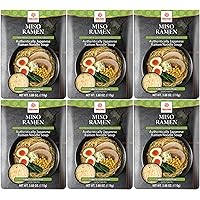 Hakubaku Japanese Ramen Noodle Soup, MISO, 3.88oz (Pack of 6), Authentic Japanese ramen non-fried & soft noodles, shelf-stable