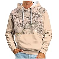 Men's Hoodie Plus Size Mens Plaid Print Hoodies Casual Long Sleeve Vintage Graphic Pullover Sweatshirts With Pocket