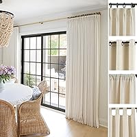 TWOPAGES Liz Linen Curtain Custom Linen Drapery Panel for Living Room Bedroom Patio Door,1 Panel