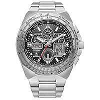 Citizen Eco Drive Promaster Skyhawk A-T Black Dial Stainless Steel Bracelet Watch 46mm - JY8120-58E