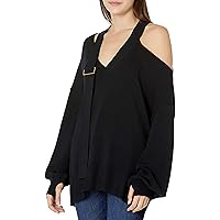 The Drop Women's @lucyswhims V-Neck Buckle Slouchy Sweater