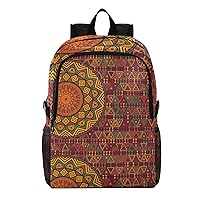 ALAZA Mandala on Geometric Background Hiking Backpack Packable Lightweight Waterproof Dayback Foldable Shoulder Bag for Men Women Travel Camping Sports Outdoor