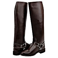 Casper Harness Women Ladies Motorcycle Police Leather Fashion Stylish Tall Riding Boots Color Brown …