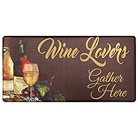 Nicole Miller New York Wine Lovers Anti-Fatigue Kitchen Mat, Red/Green, 20