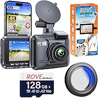 ROVE R2-4K Dash Cam | Hardwire Kit | 128GB Micro SD Card | CPL Filter