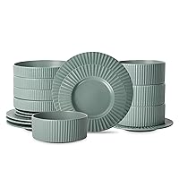 Stone Lain Lusso Stoneware Dinnerware Set, 16-Piece-Service for 4