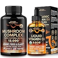 NUTRAHARMONY Mushroom Complex Capsules & Organic Vitamin D3 Drops