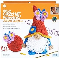 Boye Jonah's Hands Gnome Beginners Crochet Kit for Kids and Adults, Multicolor 12 Piece, Small