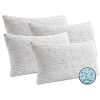 Clara Clark Memory Foam Pillow - King Size Set of 4 Memory Foam Pillows, Rayon Derived from Bamboo Pillow, Cooling Pillow, Adjustable Pillow, Removable Bed Pillow Cover