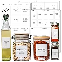 403 Pcs Kitchen Pantry Labels for Food Containers, 3 Sizes Preprinted Minimalist Waterproof Pantry Labels, With Oil & Vinegar Bottle Labels, Spice Jars Labels, Expiry Labels and Blank Labels