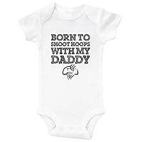 Born To Shoot Hoops With My Daddy/Baby Basketball Onesie/Bodysuit