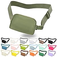 Fanny Pack Crossbody Bag for Women and Men, Belt Bag for Hiking Bum Bag with Adjustable Strap, Waist pack for Running Workout Sports Travel Khaki Green