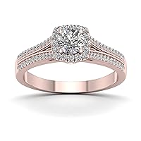 10K Rose Gold 1/2ct TDW Diamond Split Shank Engagement Ring (H-I, I2)