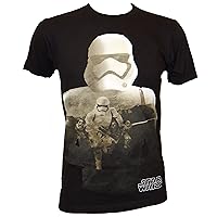 Star Wars Force Awakens First Order Trooper Silhouette T-shirt (Large,Black)