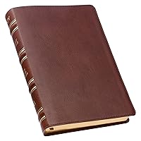 KJV Holy Bible, Giant Print Full-size Premium Full Grain Leather Red Letter Edition - Thumb Index & Ribbon Marker, King James Version, Saddle Tan