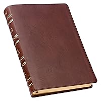 KJV Holy Bible, Giant Print Full-size Premium Full Grain Leather Red Letter Edition - Thumb Index & Ribbon Marker, King James Version, Saddle Tan KJV Holy Bible, Giant Print Full-size Premium Full Grain Leather Red Letter Edition - Thumb Index & Ribbon Marker, King James Version, Saddle Tan Leather Bound Imitation Leather