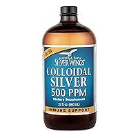 Natural Path Silver Wings Colloidal Silver 500ppm (2,500mcg) Immune Support Supplement 32 fl. oz.