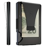 The Ridge Wallet For Men, Slim Wallet For Men - Thin as a Rail, Minimalist Aesthetics, Holds up to 12 Cards, RFID Safe, Blocks Chip Readers, Titanium Wallet With Money Clip (Royal Black)